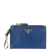 プラダ 三角ロゴプレート コインケース 小銭入れ ネイビー サフィアーノレザー レディース PRADA 【中古】